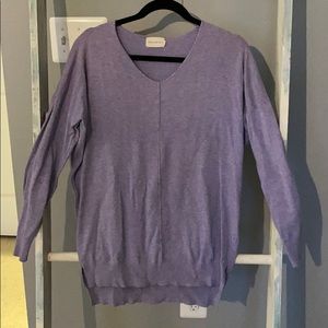 Very soft, lavender, v-neck sweater